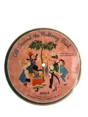 Vintage A Tisket A Tasket All Around the Mulberry Bush 7” Picture Disc Record Gu